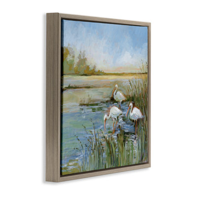 Art mural sur toile ibis sur l'eau, design par Susan Winget