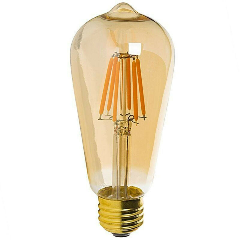 ST64 Dimmable LED E27 Screw Bulb 8W 3 Pack