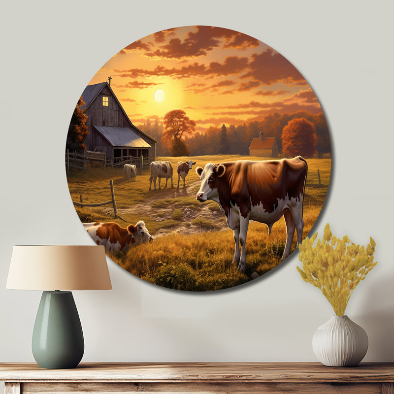 Mendez - animaux, art rond en métal, H 16 po x l 16 po