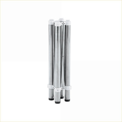 Folding Table Frame, Brushed Silver Stainless Steel, Multifunctional Space-Saving, No Assembly | Metal | Modern