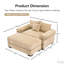 Très grand fauteuil 54,5 po en velours côtelé Cloud Cloud avec coussins décoratifs et repose-pieds, facile à assembler-116743597