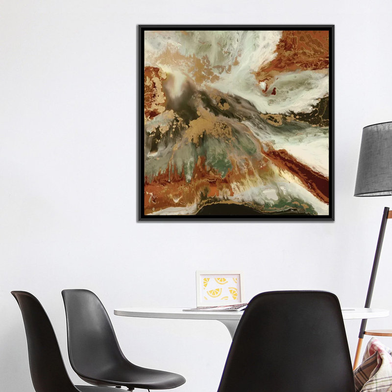 « fluid cuivre », reproduction d’art sur toile, H 37 po x l 37 po x P 1,5 po, Toile avec cadre noir