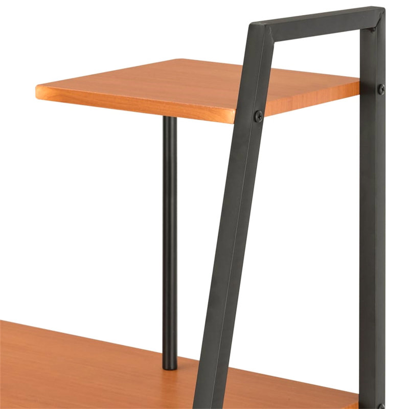 Steel Writing Desk, Black, Brown