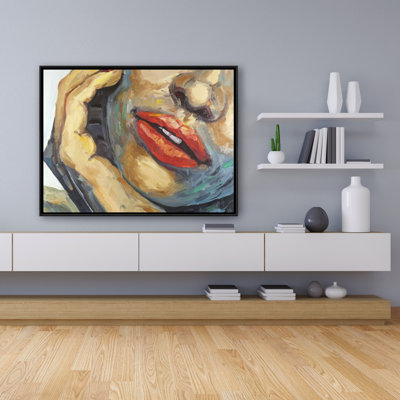 Irresistible Lips Closeup Print On Canvas