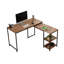Bureau d'étude industriel avec structure en métal, pin atlantique et finition noire | 49,2 po x 31,1 po x 21,5 po | 100% panneau de particules enduit de mélamine, épaisseur: 0,7 pouce | Vaste espace de rangement avec de nombreuses tablettes pour le bureau à domicile