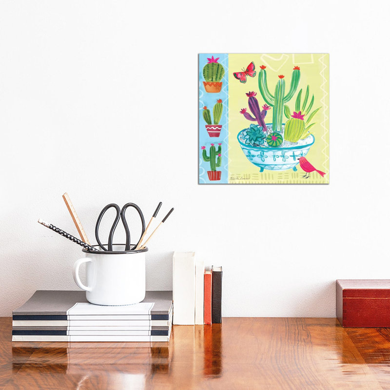 Cacti Garden III by Farida Zaman - Wrapped Canvas Painting, 30.48 cm H x 30.48 cm W