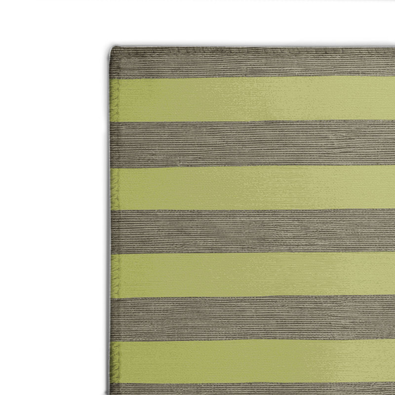 Tapis intérieur / extérieur vert HorizontalStripes, Rectangulaire 2 pi x 3 pi