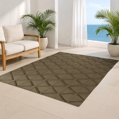 Tapis brun intérieur et extérieur Trellis