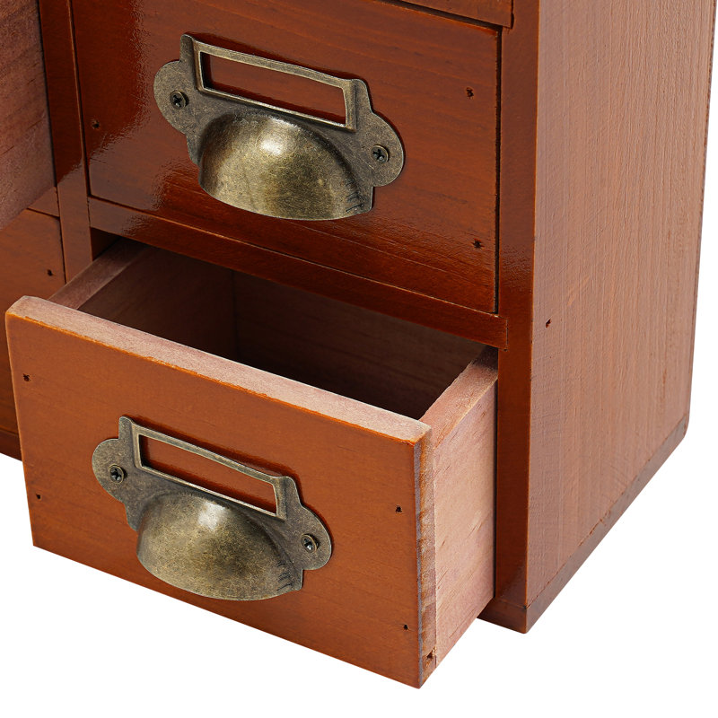 Wood Stackable Desk Organizer With 16 Drawers, Brown
