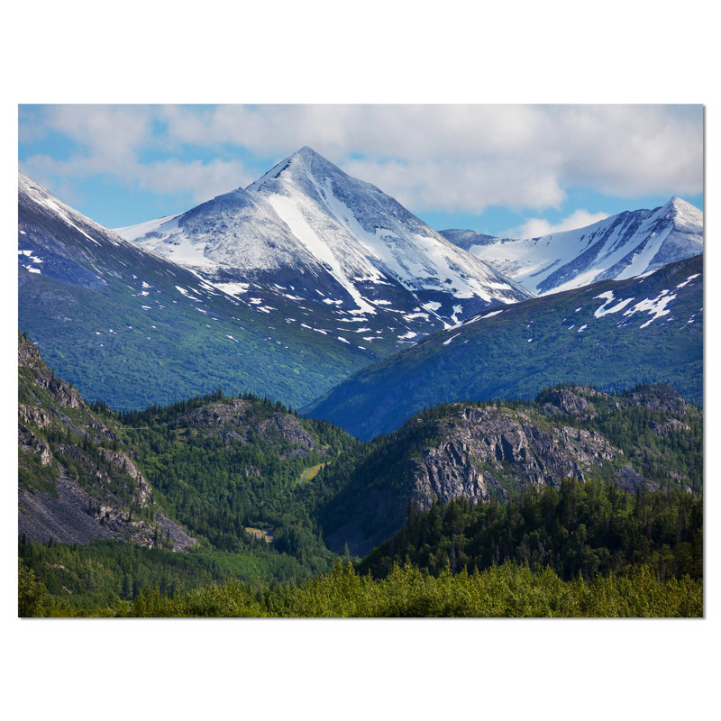 Frosty Mountains on Alaska - Reproduction de photo sur toile tendue, H 30 po x l 40 po x P 1 po, Toile tendue