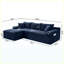 Canapé d'angle modulaire en forme de nuage, 272 cm (107 po), revêtement en poil de lapin, avec fauteuil inclinable, canapé-lit minimaliste, assise profonde, aucun assemblage requis, bleu-134452725