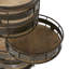 Chariot de rangement circulaire en métal brun à 6 tablettes avec tablettes réglables