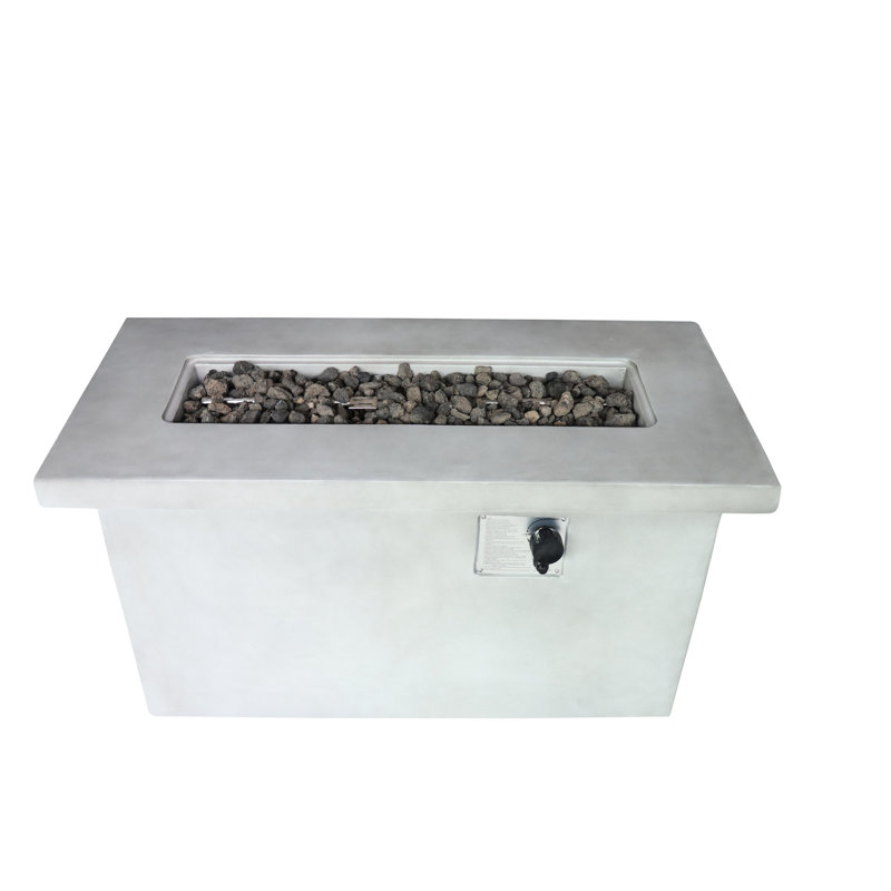Outdoor Concrete Fireplace With 50000 , 24'' H, Propane/natural Gas, Gray Modern Finish Fire Pit Propane & Natural Style