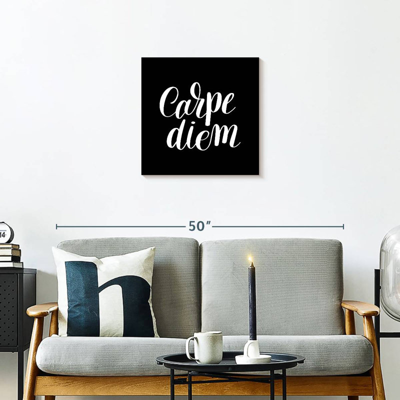 Tergel Carpe Diem, typographie, H 20 po x l 20 po
