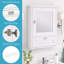 Armoire murale Geneva avec miroir et porte rabattable en couches - Blanc