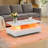 Modern LED High Gloss Coffee Table - 4 Drawers & Open Shelf | Rectangular Wood Centre Table with Storage for Living Room