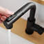 Robinet de lavabo de salle de bain noir à poignée simple avec douchette rétractable - Rempli de céramique, classique pour salle de bain et cuisine-570498996