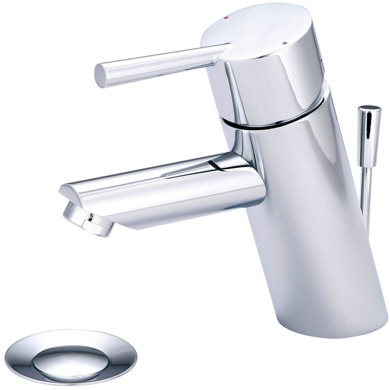 Sleek Olympia Single Hole Chrome Bathroom Faucet with Lever Handle