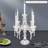 14"H 5-Arm Clear Crystal Glass Candle Holder