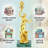 Warm Gold & Bronze Porcelain Figurine, 24 Inch Woman with Torch Statue in French Classical Style — Vintage-Inspired Sculpture for Mantel, Shelf, Console & Entryway