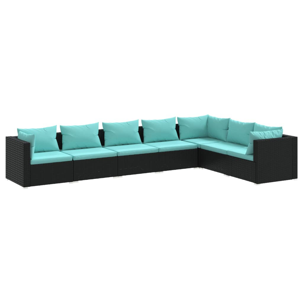 Latitude Run® 27.6" Wide Rectangle Patio Sectional Set with Cushions ...