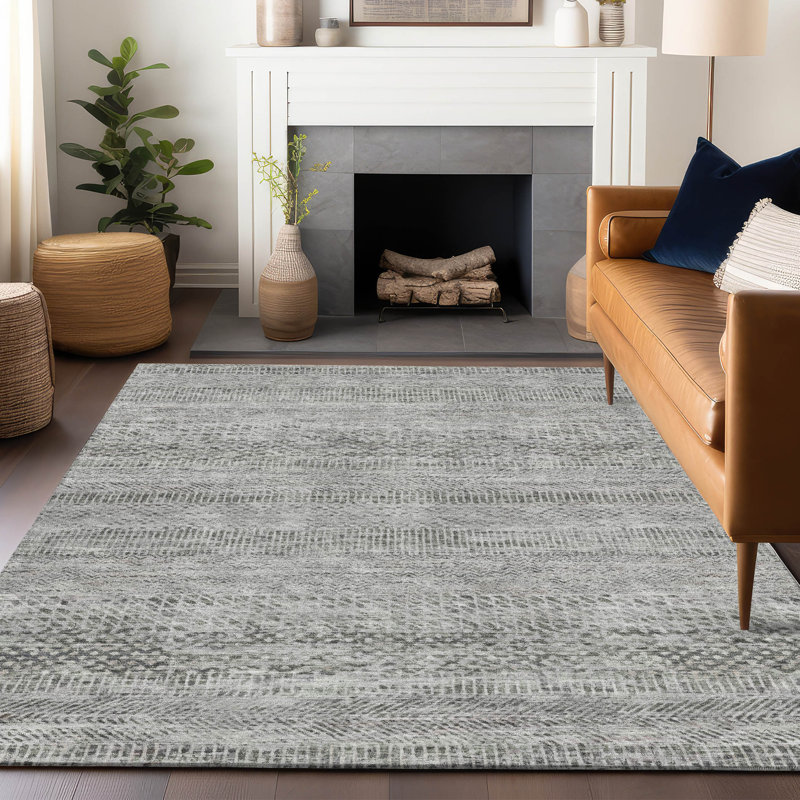 Tapis intérieur / extérieur gris Viviennea, 10 pi x 14 pi
