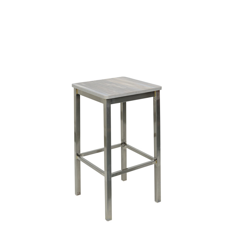 Tabouret de bar sans dossier Trent, Châtaignier / cadre gris