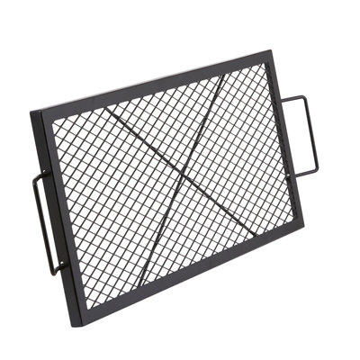 Grille de foyer rectangulaire 32 pouces X-Marks, portable pour une utilisation extérieure, acier, grande surface de cuisson pour divers aliments, capacité de cuisson allant jusqu'à 572 lb, capacité de charge de 44 lb, batterie de cuisine en acier robuste, cuisson,