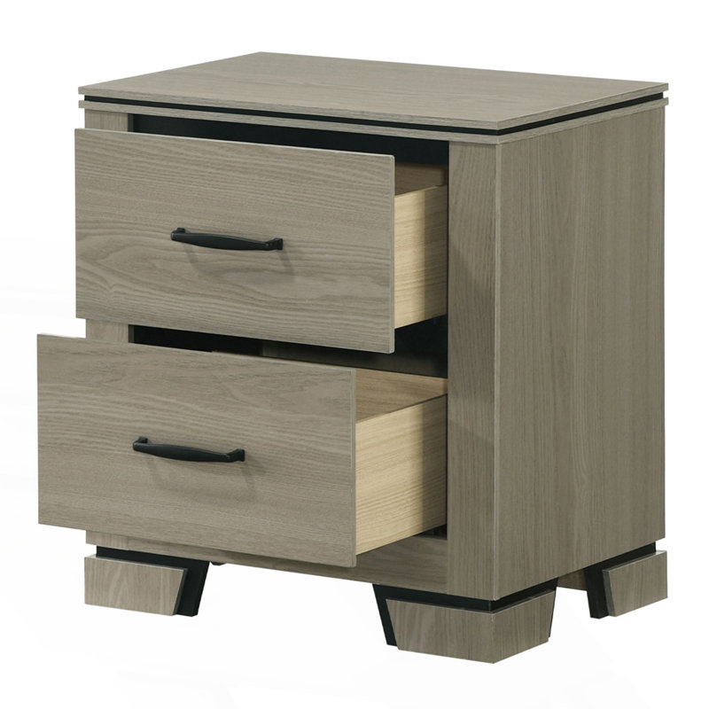 Table de chevet à deux tiroirs au design épuré