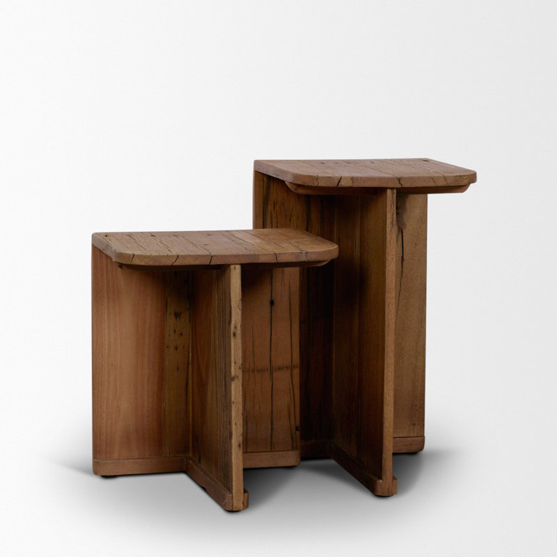 Tables d'appoint en bois récupéré brun moyen Lucan