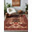 Nomad Spirit Collection Digital Print Cotton-Polyester Blend Red Beige Rug-1488857341