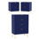 4 Drawer 23.6" W Chest With 2 Nightstand Bedroom Dresser Set