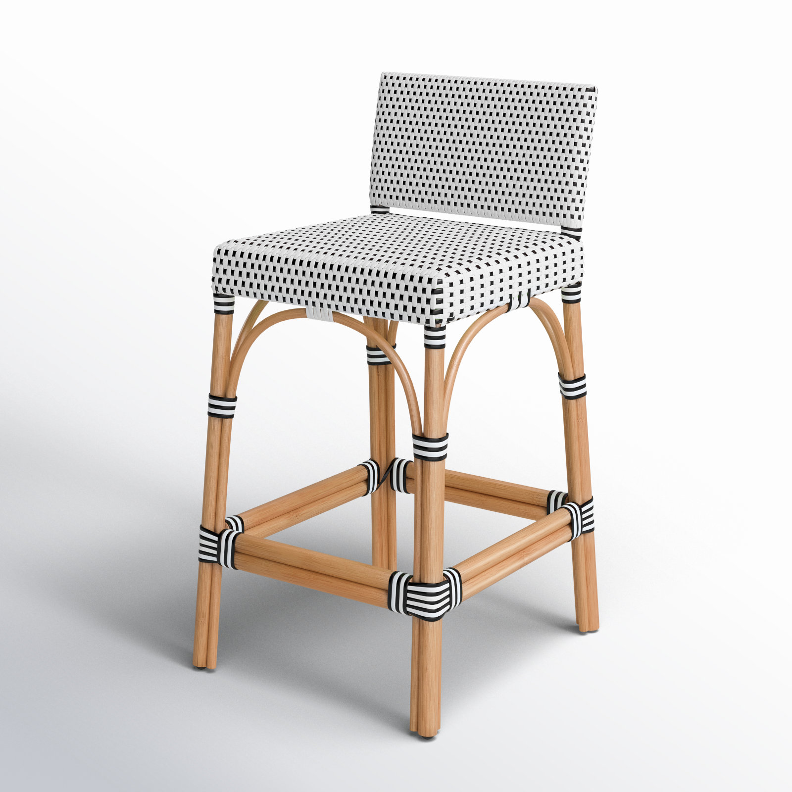 Estella Bar and Counter Stool, White/Navy Dot, Counter Stool (24" Seat Heigh)t