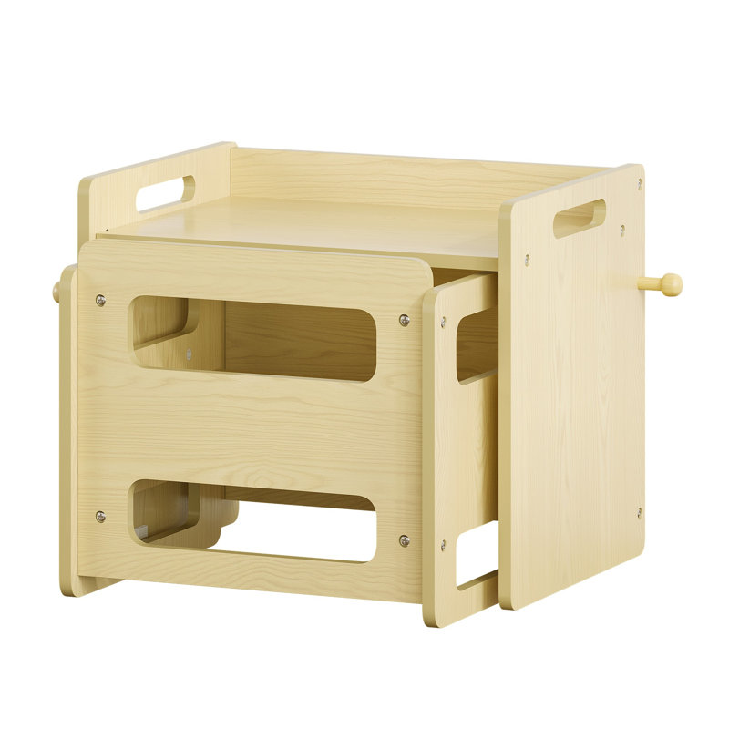 Ensemble de table et de chaises pour enfants avec rangement, table d'activités pour tout-petits en bois avec 1 chaise, table de jeu multifonctionnelle pour le dessin, la lecture, l'heure du goûter, pour les enfants de 2 à 6 ans
