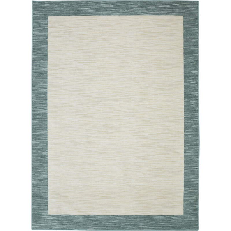 Tapis touffeté turquoise, gris et crème Samantha, Rectangle 5 pi x 8 pi