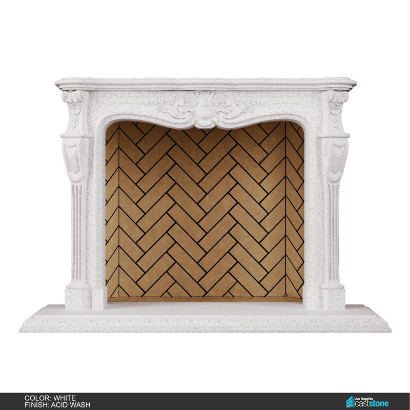 Ani Fireplace Surround, Acid Wash White