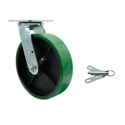 Poly on Cast Iron Swivel Caster with Ball Bearing and Swivel Lock