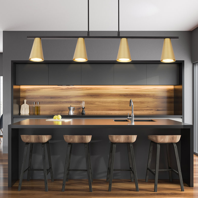 Darryel 4 - Light Kitchen Island Pendant, Gold colours