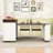 Rolling Kitchen Island with Fold-Out Dining Table, Storage Cabinet and Built-In Power Outlet-1924124752-1924124754