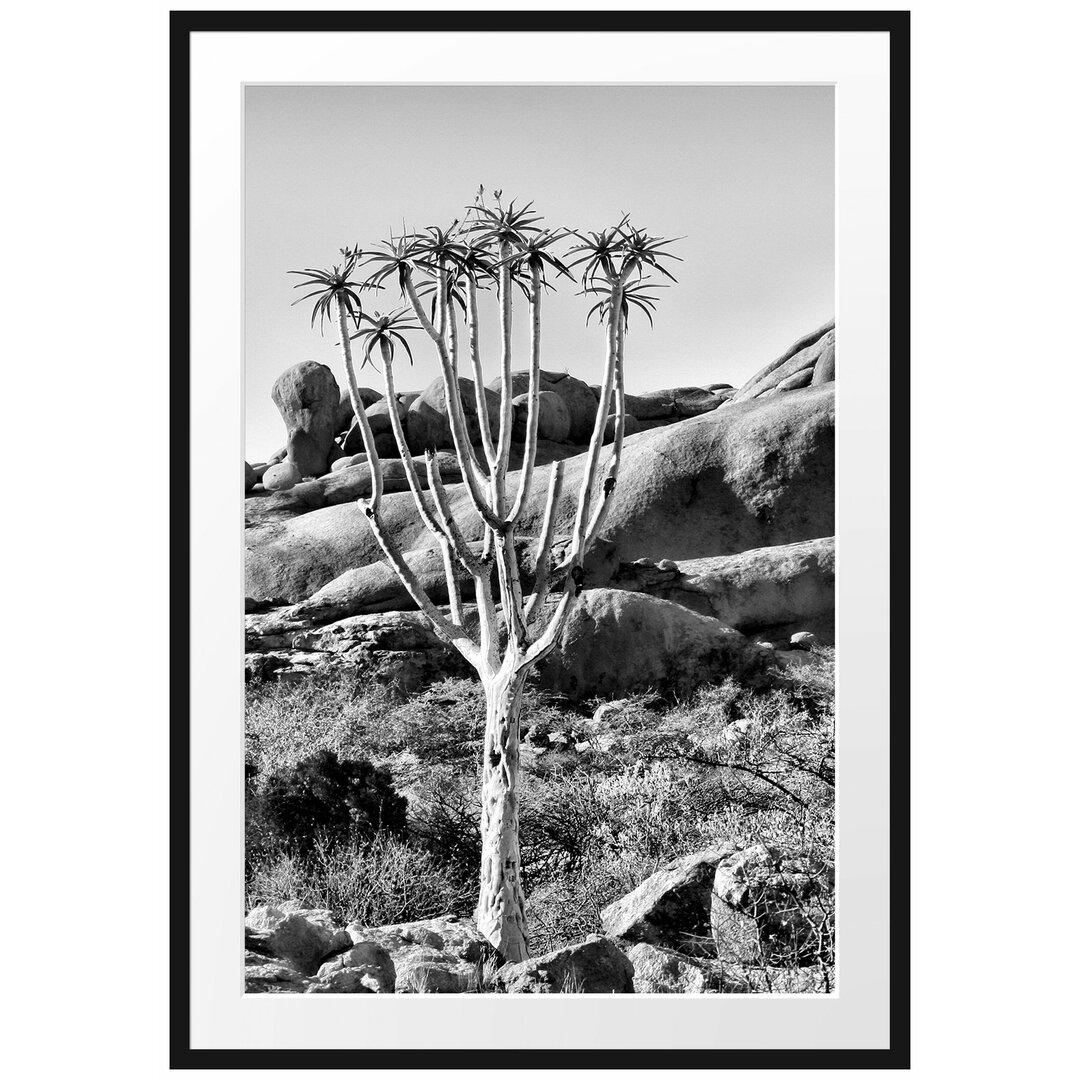 Gerahmtes Poster Baum im Steingebirge