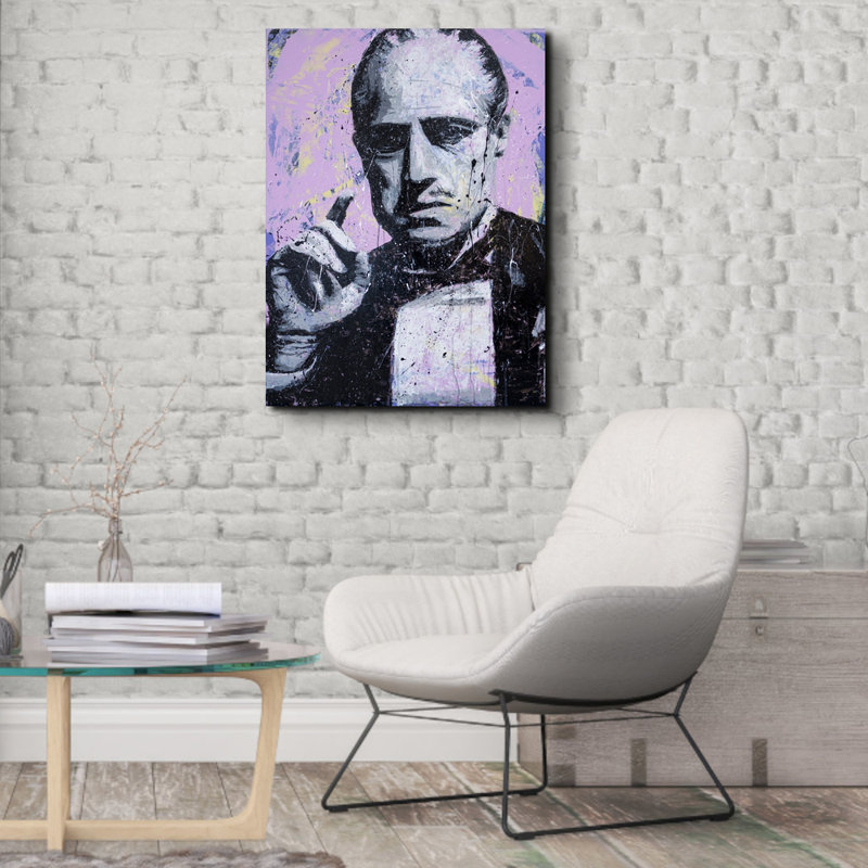 «Godfather» par Pratikacha Muir - reproduction d'art sur toile tendue, H 36 po x l 32 po x P 1,5 po