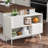  39.3” Mid - Century Modern Storage Cabinet with Storage, Solid Wood Legs-White-1968112544