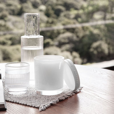 Plant / Floral Scented Jar Candle with Glass Holder