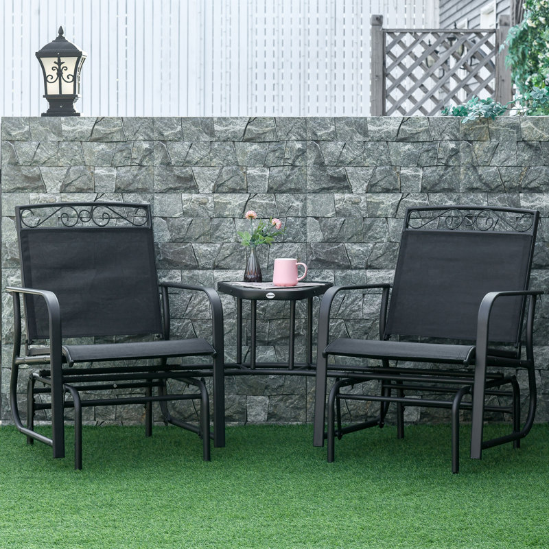 Banc oscillant Outsunny, Noir