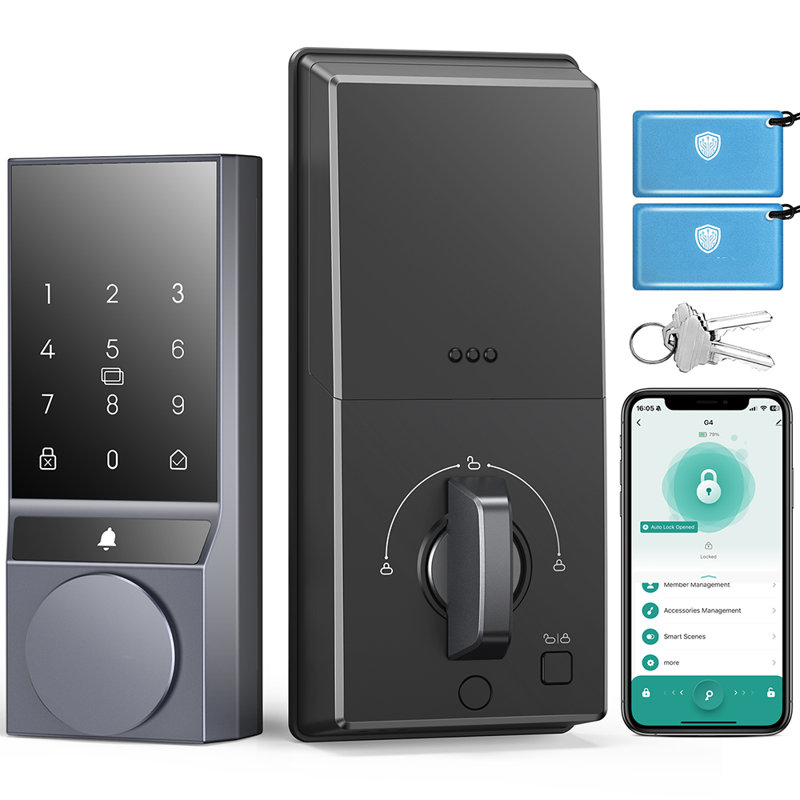 Wi-Fi Smart Lock fingerprint with Smartkey Security, Polished Chrome