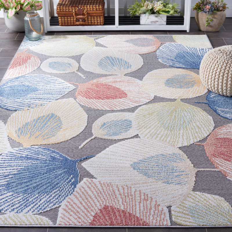 Sarasota Performance Floral Indoor/Outdoor Area Rug, Rectangle 5'3" x 7'7"