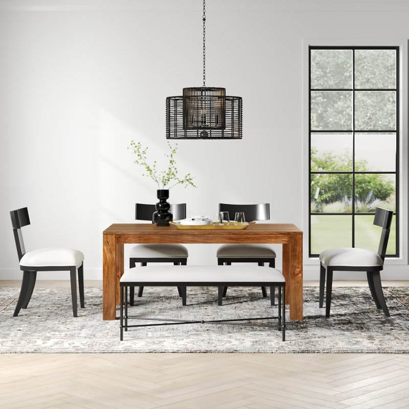 Parsons Brown Solid Wood Farmhouse Dining Table for Six