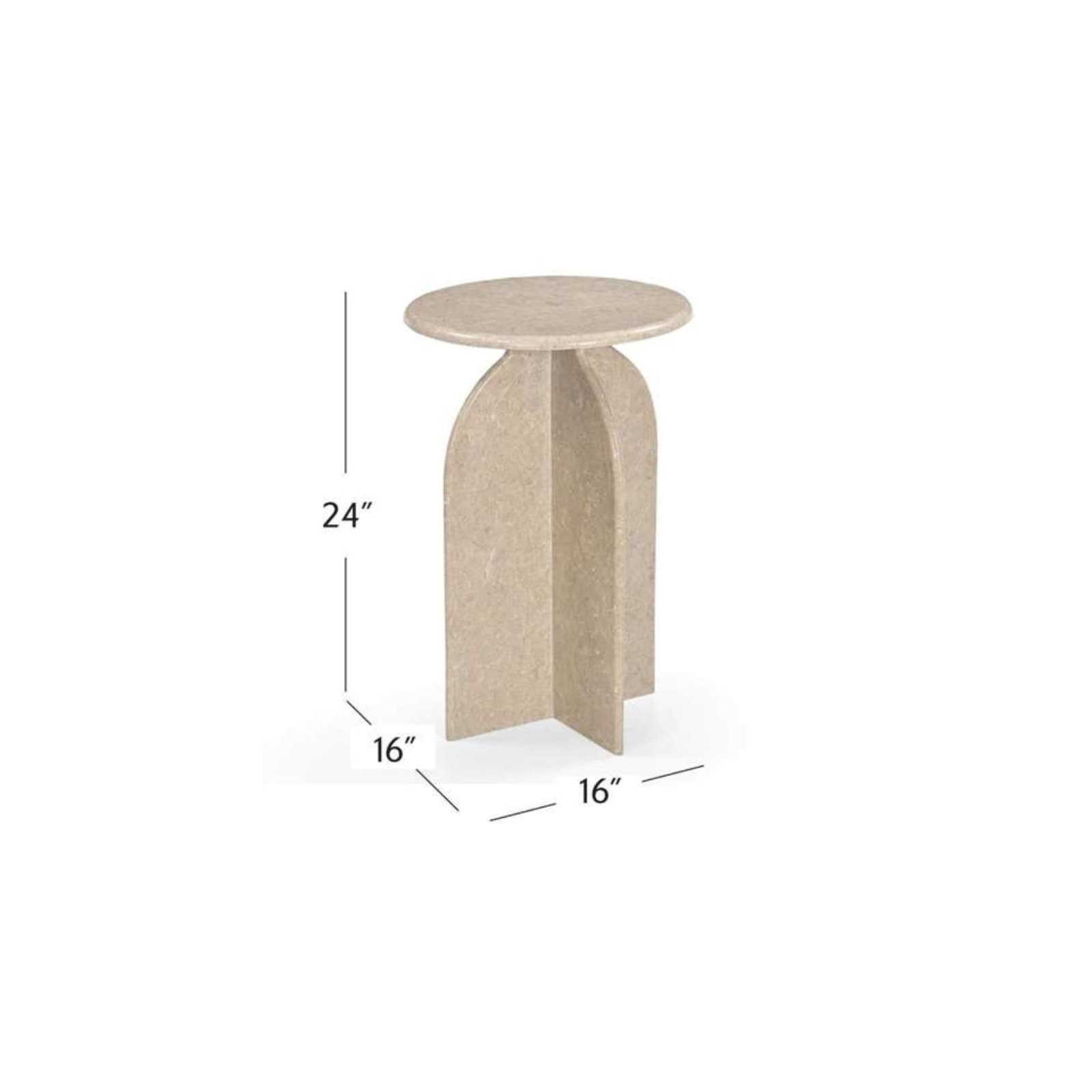 Sven Pedestal Top End Table, Natural