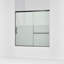 Elate Sliding Bath Door, 56-3/4-In H X 56-1/4 - 59-5/8-In W With Heavy 5/16-In Thick Crystal Clear Glass With Privacy Band-213490203