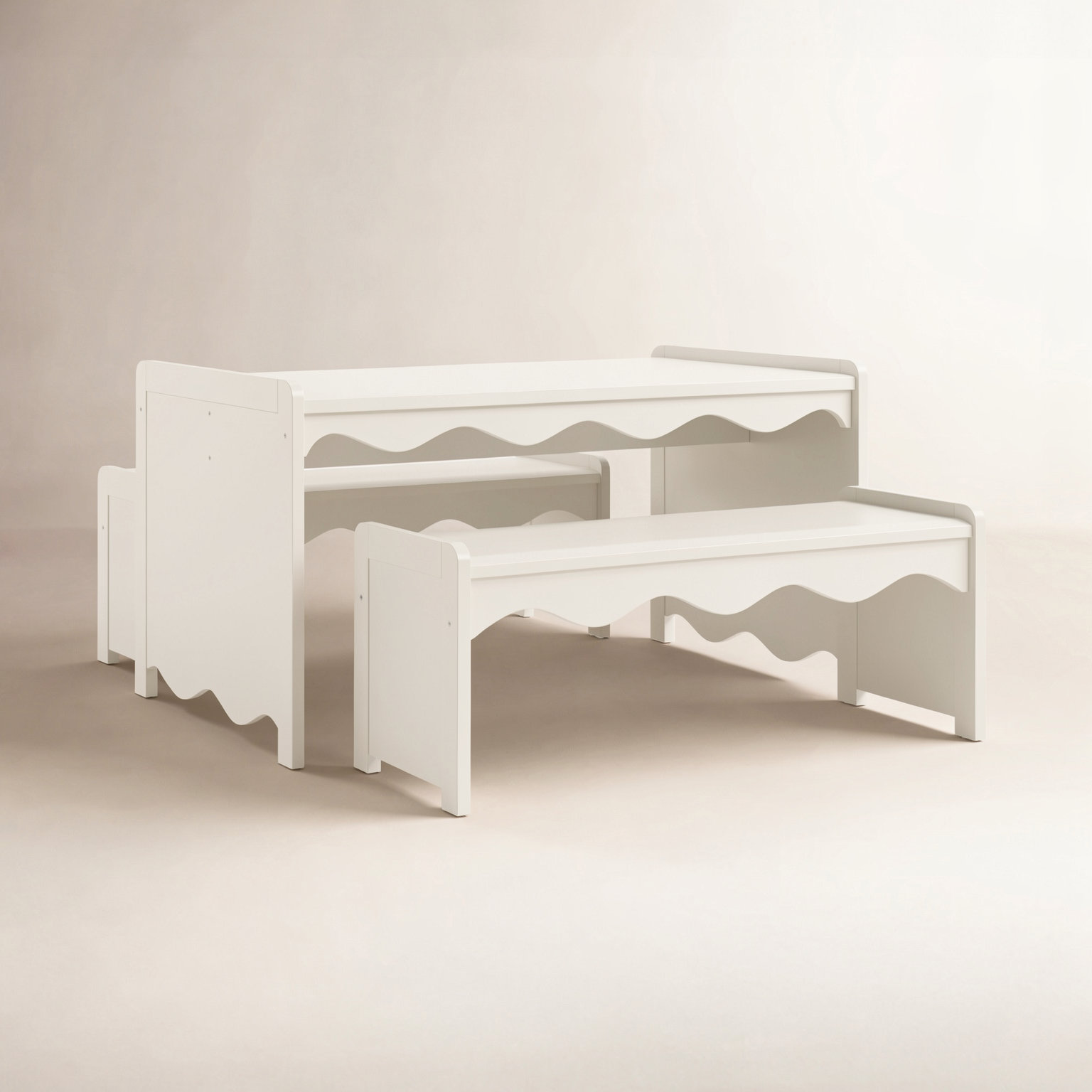 Casablanca Kids Table and Bench Set, Frosted Oat